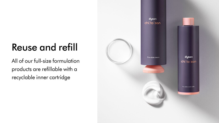 crema pre-styling dyson chitosan ricarica ricca per capelli lisci o mossi