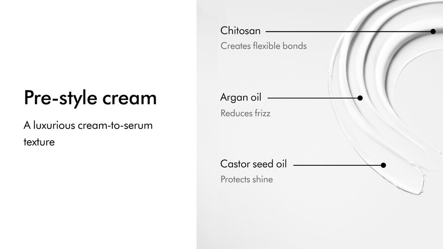 crema pre-styling dyson chitosan ricca crema condizionante per capelli ricci e crespi
